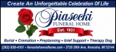 Piasecki Funeral Home and Cremation Services Sponsorship Banner